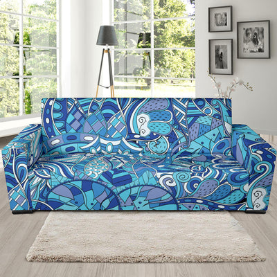 Funky Retro Pattern Print Design A02 Sofa Slipcover