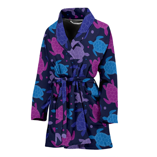Sea Turtle Print Design LKS309 Women Bathrobe