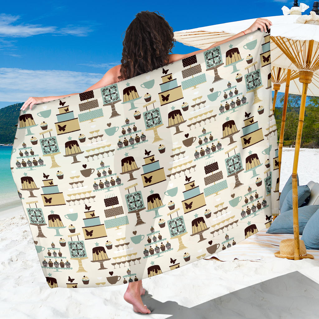 Cake Pattern Print Design 02 Sarong Pareo Wrap