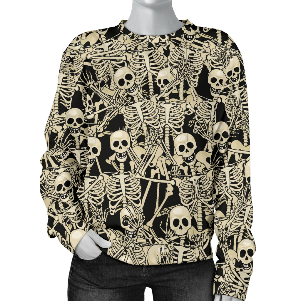 Skeleton Design Print Women Long Sleeve Sweatshirt