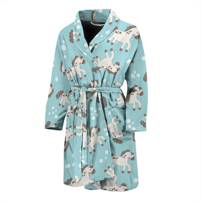 Horse Cute Print Design LKS306 Men Bathrobe