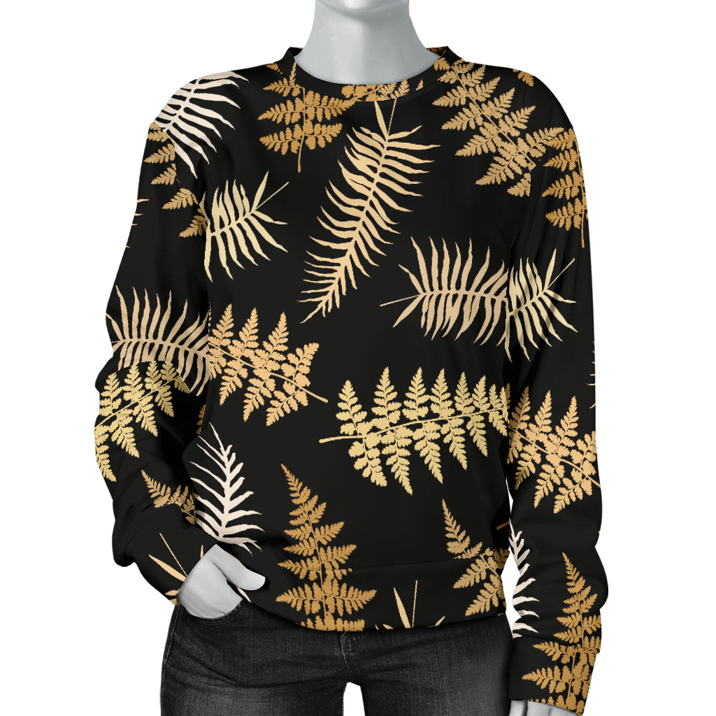 Fern Leave Bright Print Pattern Women Long Sleeve Sweatshirt