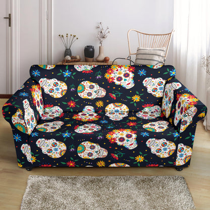 Sugar Skull Print Design LKS305 Loveseat Couch Slipcover