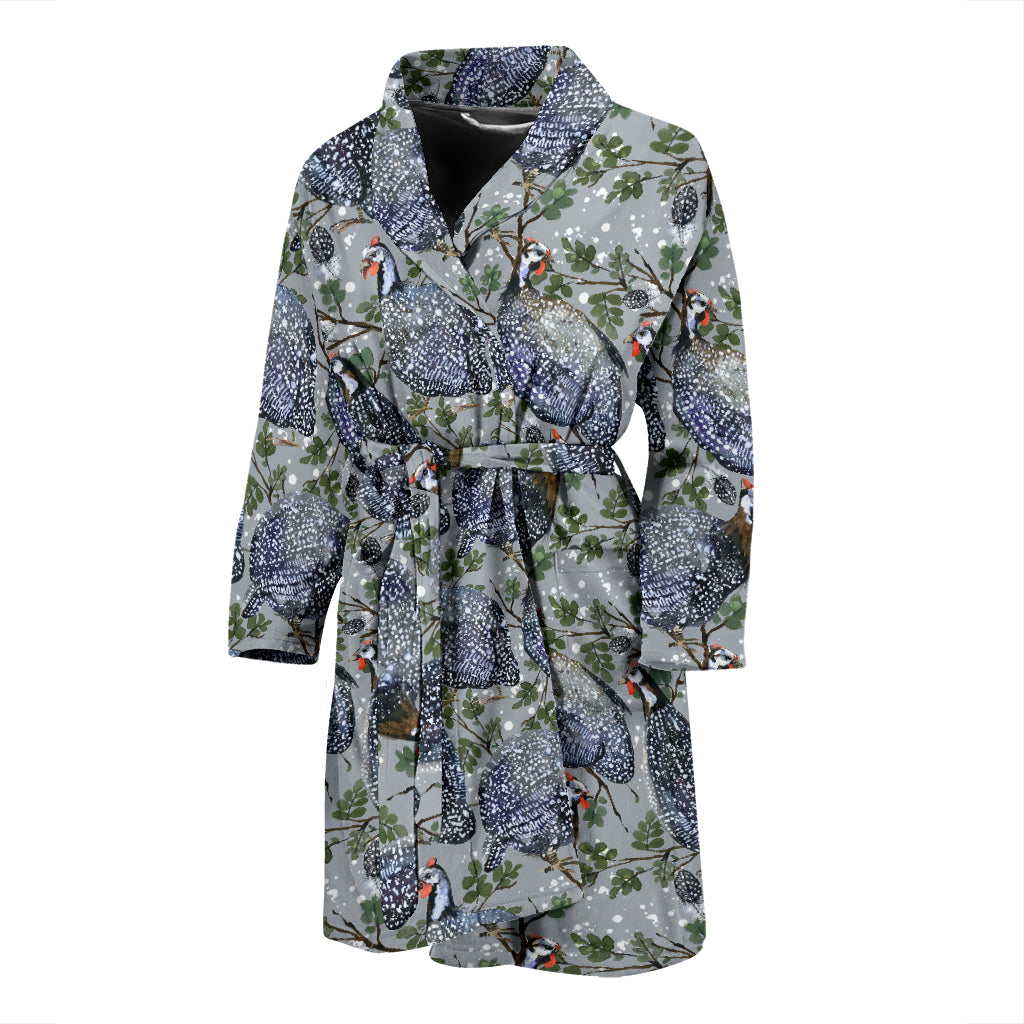 Guinea Fowl Print Design LKS402 Men Bathrobe