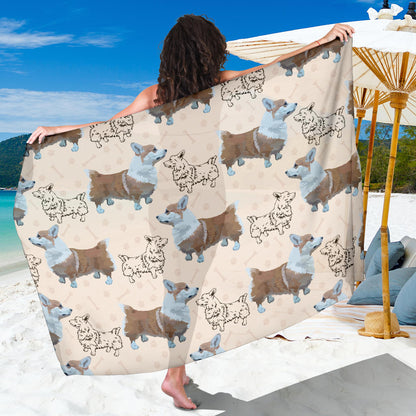 Pembroke Welsh Corgis Pattern Print Design A03 Sarong Pareo Wrap
