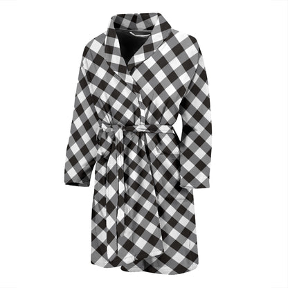 Gingham Print Design LKS402 Men Bathrobe