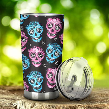Day of the Dead Skull Print Pattern Tumbler