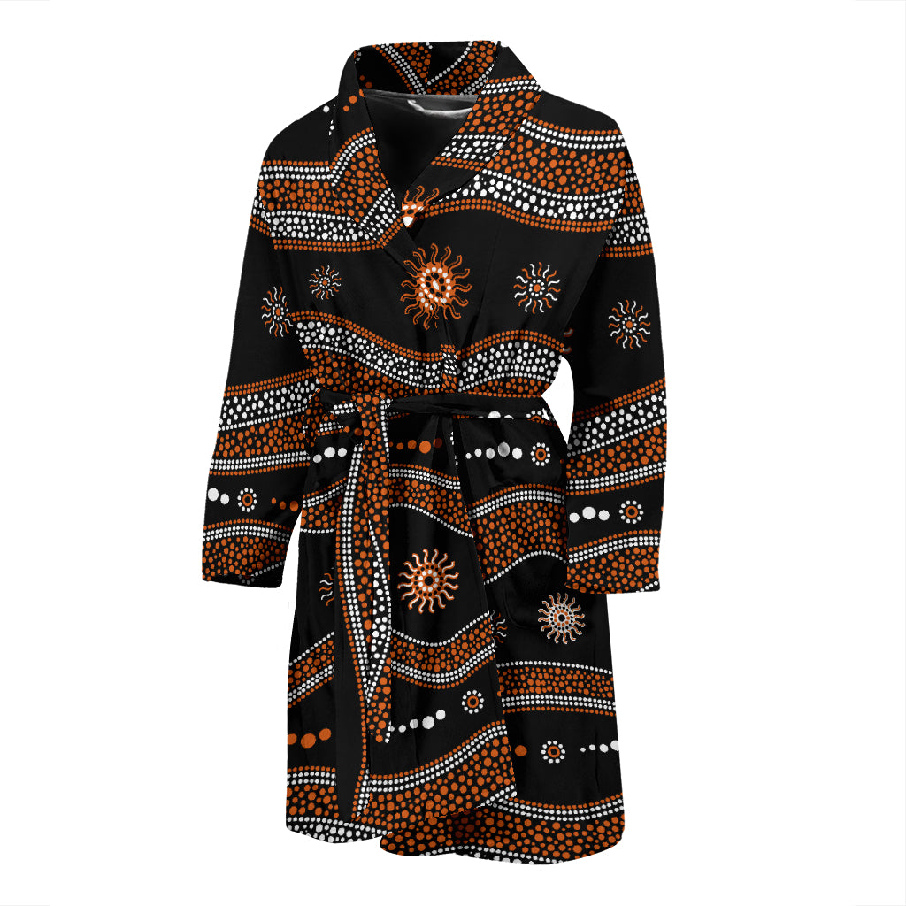 Aboriginal Print Design LKS404 Men Bathrobe