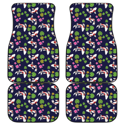 Koi Carp Pattern Design Themed Print Car Floor Mats Front Back