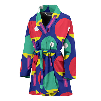 Ping Pong Pattern Print Design A03 Women Bathrobe