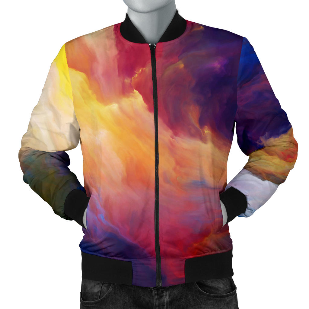 Vortex Twist Swirl Water Color Design Men Bomber Jacket