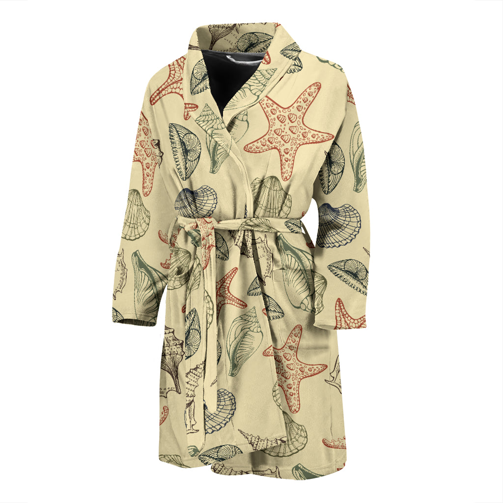 Seashell Print Design LKS305 Men Bathrobe