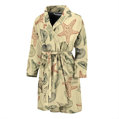 Seashell Print Design LKS305 Men Bathrobe