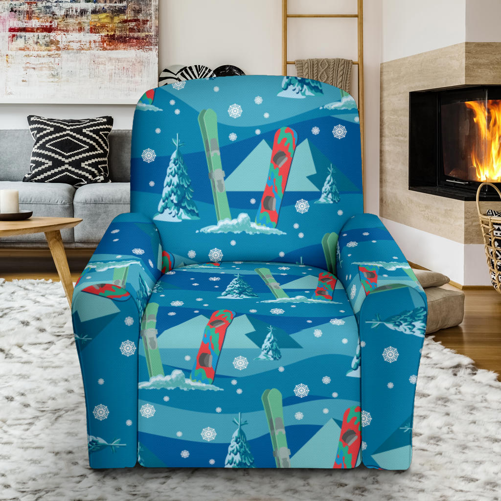 Snowboard Print Design LKS301 Recliner Slipcover with Pocket