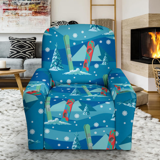 Snowboard Print Design LKS301 Recliner Slipcover with Pocket
