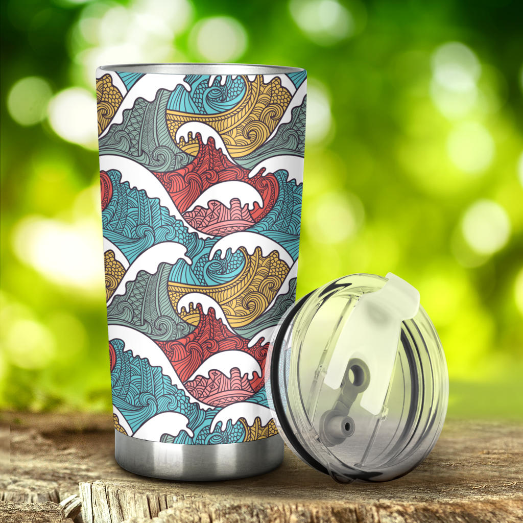 Tribal Wave Pattern Print Tumbler