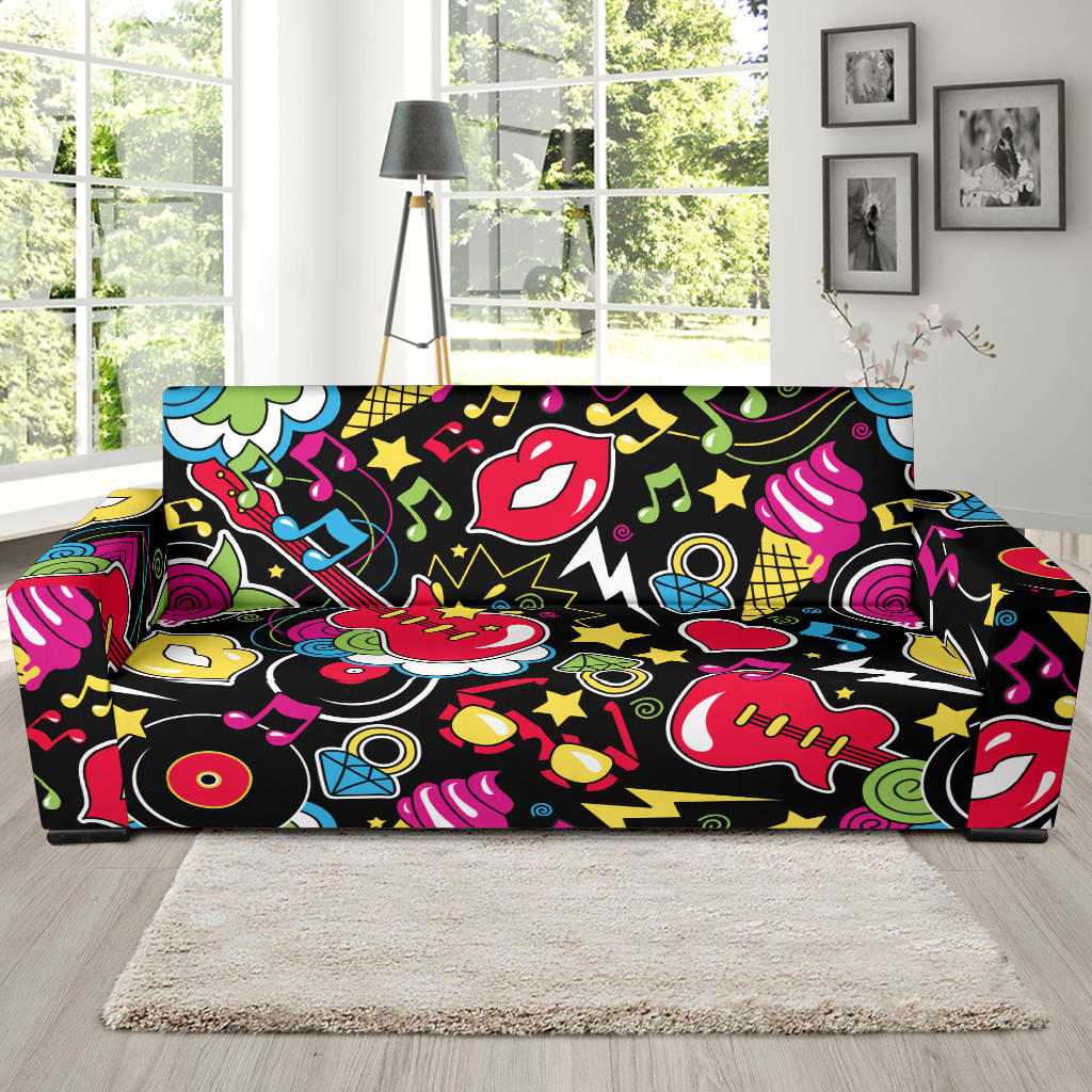 Pop Art Pattern Print Design A04 Sofa Slipcover