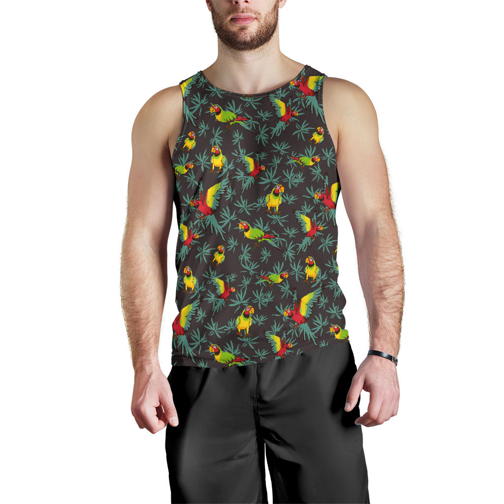 Parrot Themed Print Men Tank Top