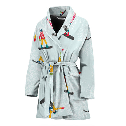 Snowboard Print Design LKS304 Women Bathrobe