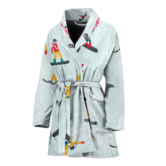Snowboard Print Design LKS304 Women Bathrobe