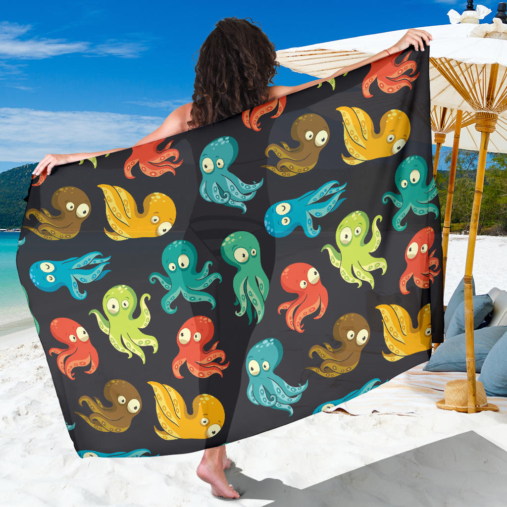 Octopus Pattern Print Design A01 Sarong Pareo Wrap