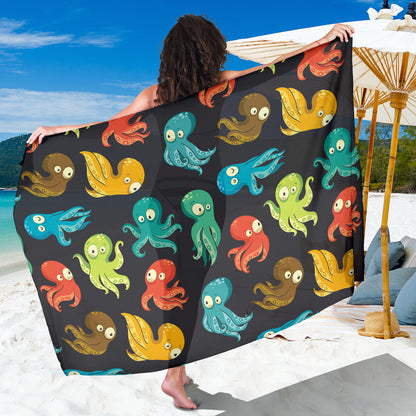 Octopus Pattern Print Design A01 Sarong Pareo Wrap