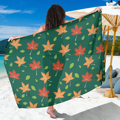 Maple Leaf Pattern Print Design 04 Sarong Pareo Wrap