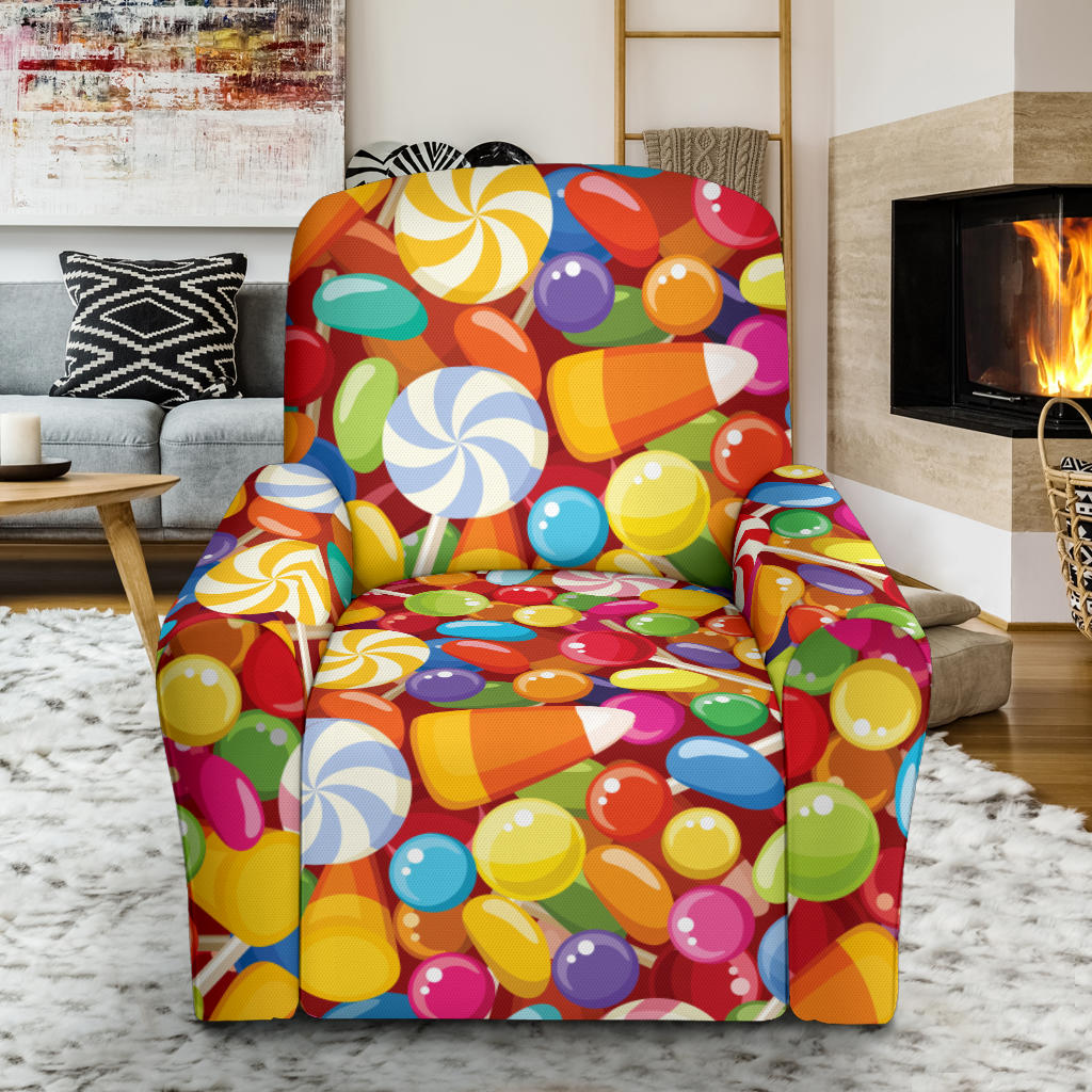 Candy Pattern Print Design 02 Recliner Slipcover with Pocket