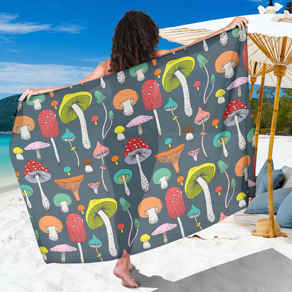 Mushroom Pattern Print Design A03 Sarong Pareo Wrap