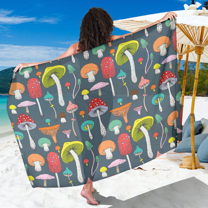 Mushroom Pattern Print Design A03 Sarong Pareo Wrap