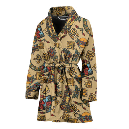 Totem Print Design LKS305 Women Bathrobe