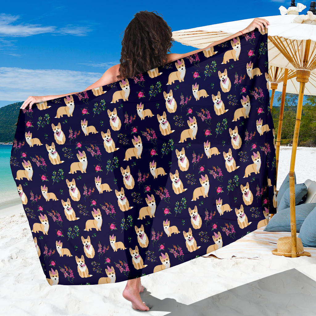 Pembroke Welsh Corgis Pattern Print Design A06 Sarong Pareo Wrap
