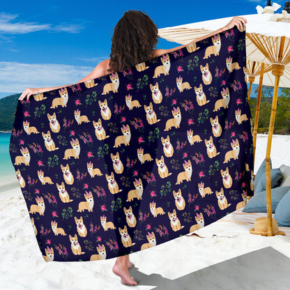 Pembroke Welsh Corgis Pattern Print Design A06 Sarong Pareo Wrap