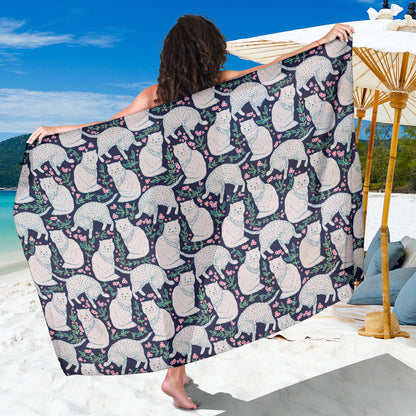 Cat Pattern Print Design 06 Sarong Pareo Wrap