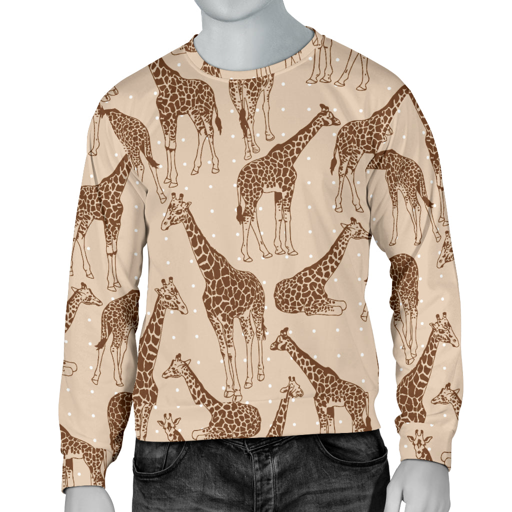 Giraffe Pattern Design Print Men Long Sleeve Sweatshirt
