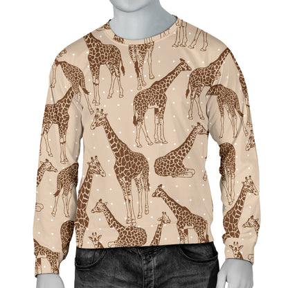 Giraffe Pattern Design Print Men Long Sleeve Sweatshirt