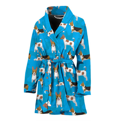 Cardigan Welsh Corgis Pattern Print Design 01 Women Bathrobe