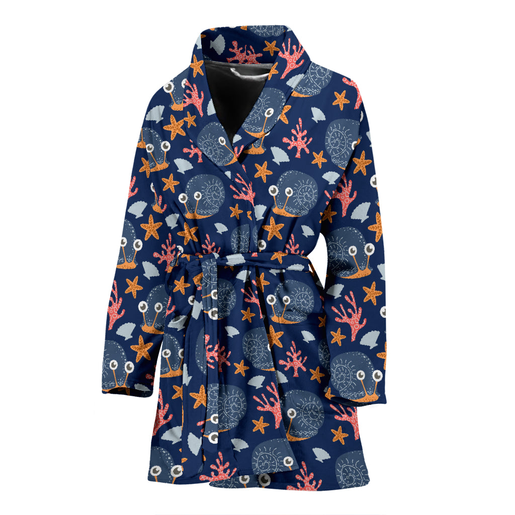Snail Print Design LKS402 Women Bathrobe