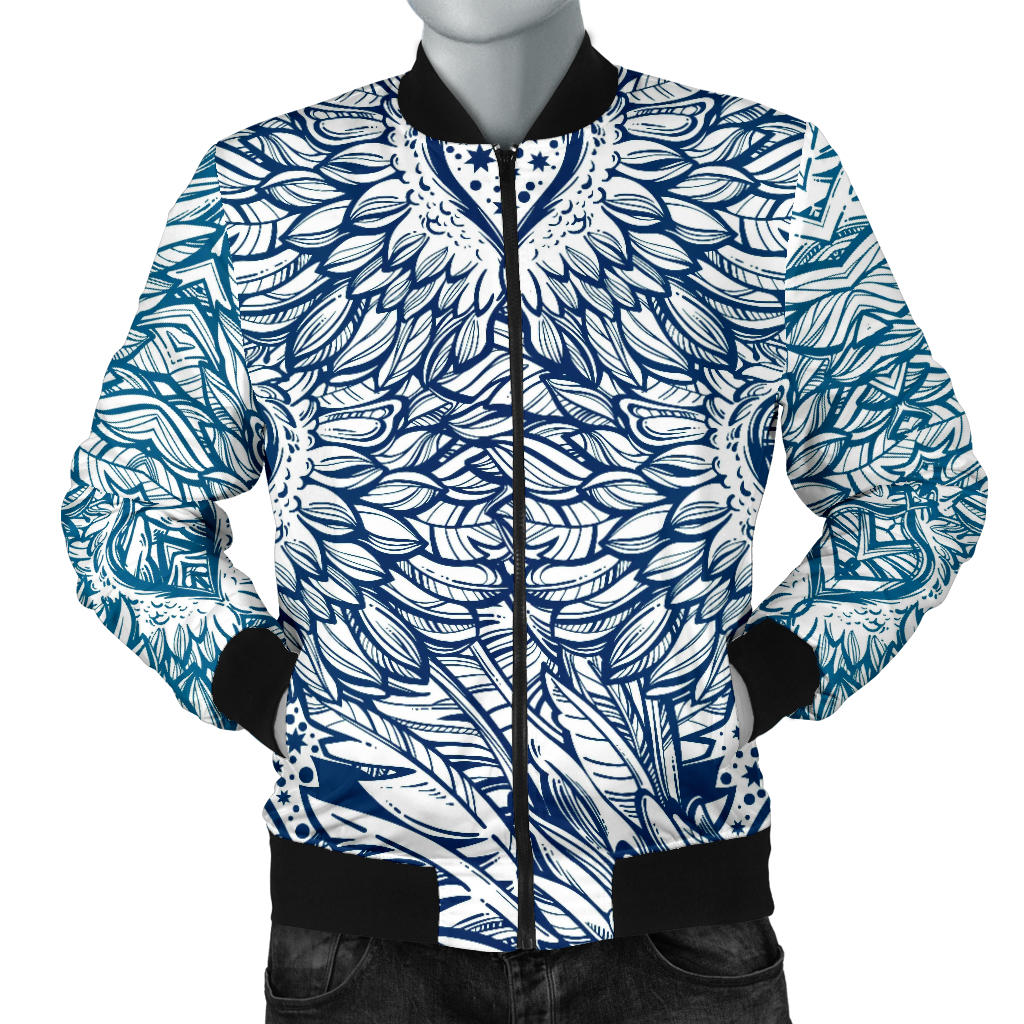 Angel Wings Boho Design Themed Print Men Bomber Jacket