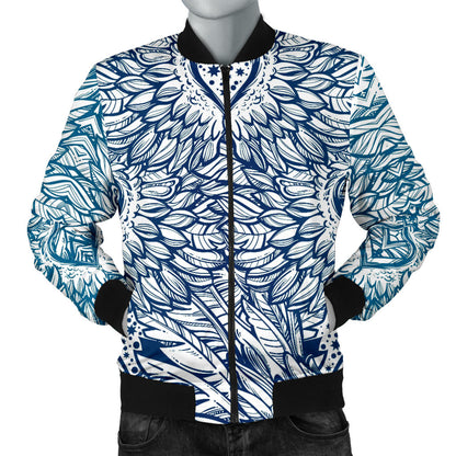 Angel Wings Boho Design Themed Print Men Bomber Jacket