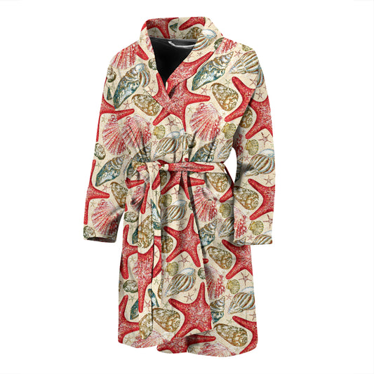 Seashell Print Design LKS301 Men Bathrobe