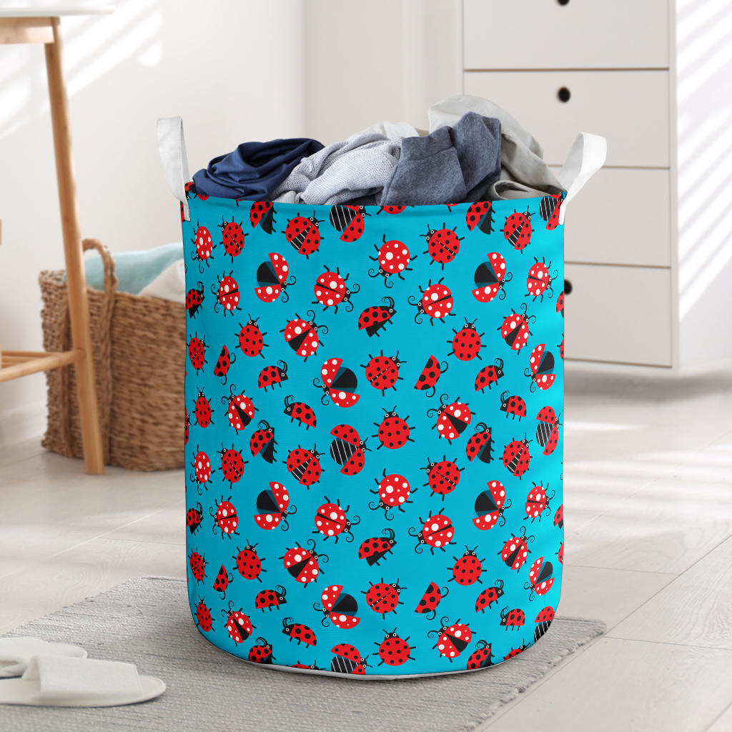 Ladybug Action Print Pattern Laundry Basket