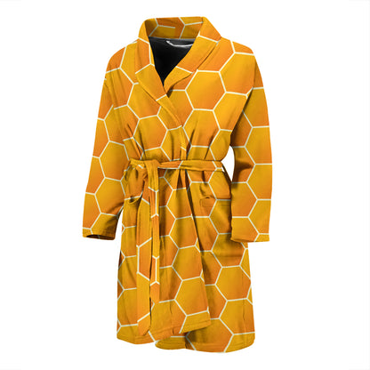 Honey Bee Honeycomb Print Design LKS3011 Men Bathrobe