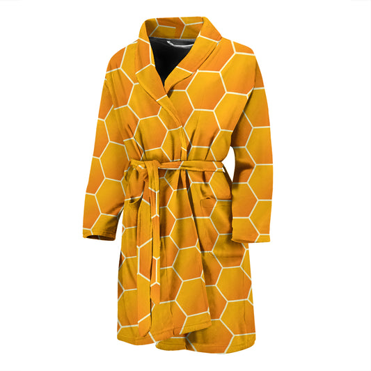 Honey Bee Honeycomb Print Design LKS3011 Men Bathrobe