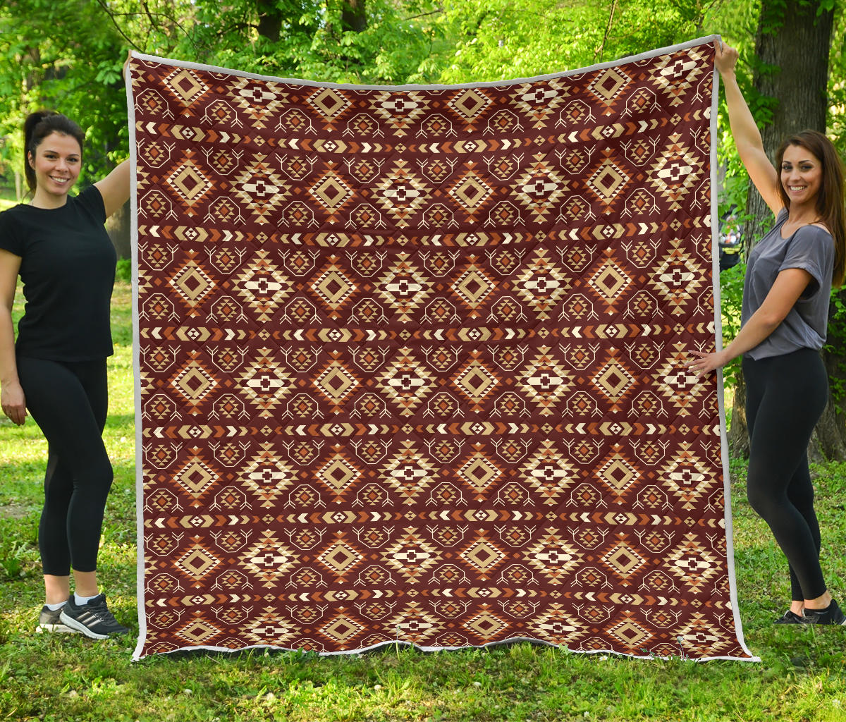 Navajo Native Color Print Pattern Quilt Bedspread