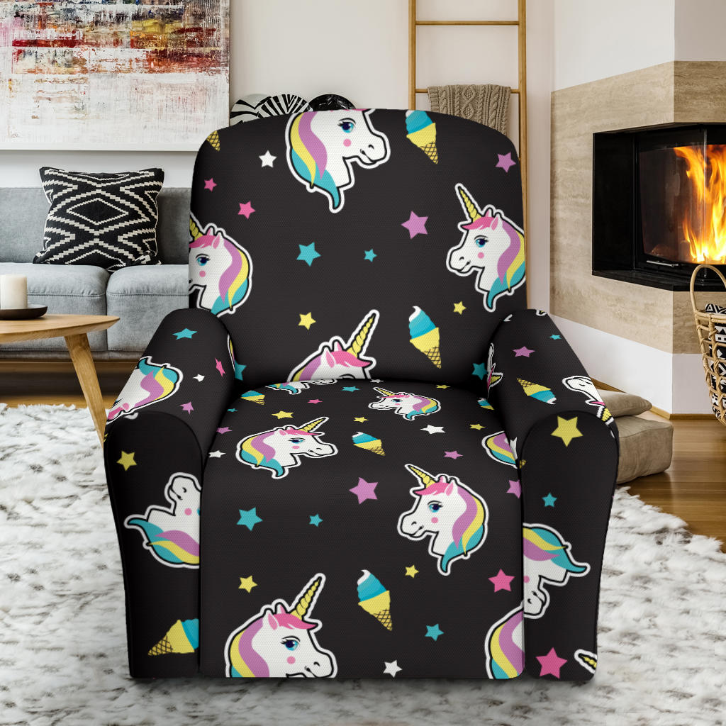 Unicorn Print Design LKS302 Recliner Slipcover with Pocket