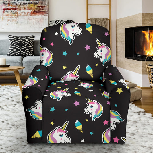 Unicorn Print Design LKS302 Recliner Slipcover with Pocket