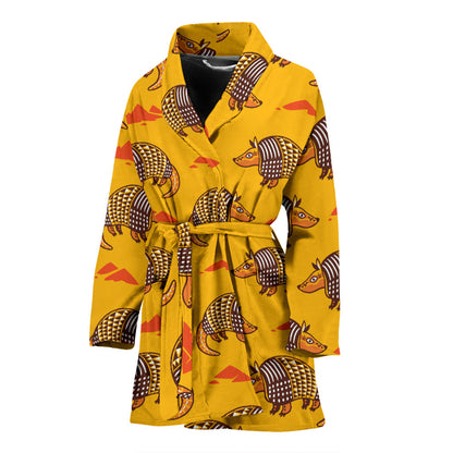 Armadillo Pattern Print Design 03 Women Bathrobe