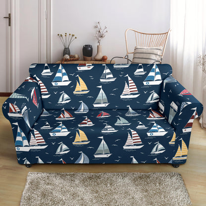 Sailboat Print Design LKS306 Loveseat Couch Slipcover