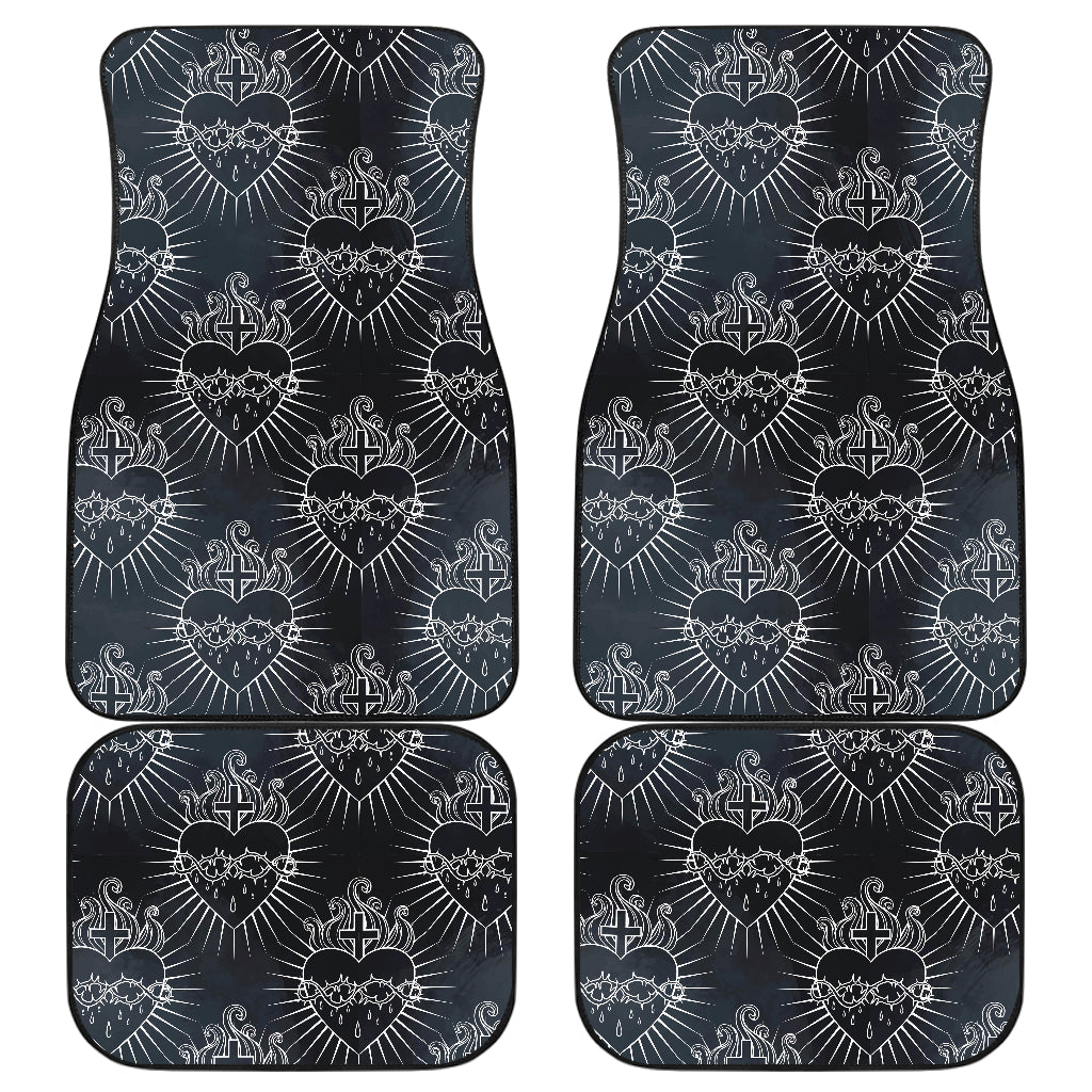 Christian Heart Tattoo Style Car Floor Mats Front Back